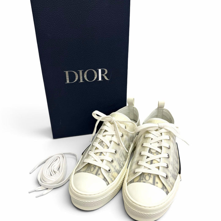 Pristine DIOR Low cut sneakers B23 oblique pattern white rubber mens 42