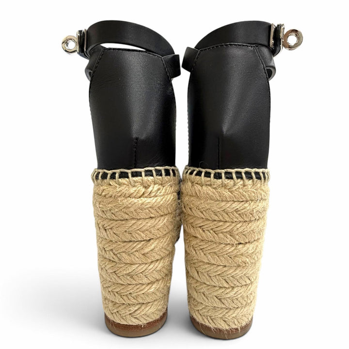 Pristine HERMES Sandals Tivoli Kelly buckle ankle strap espadrille 36 191098Z