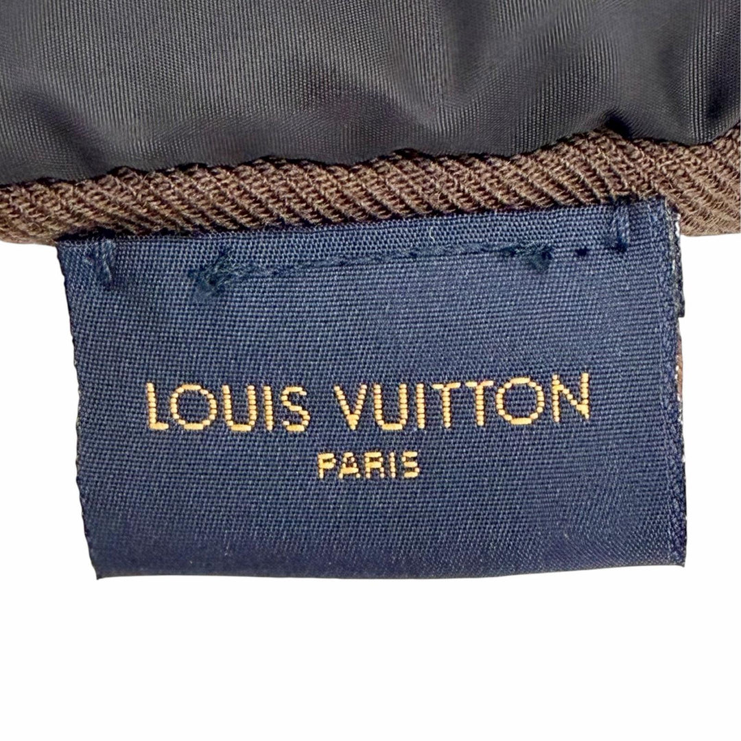 Great LOUIS VUITTON Scarf Echarpe Pillow Monogram LV stitching black M77049