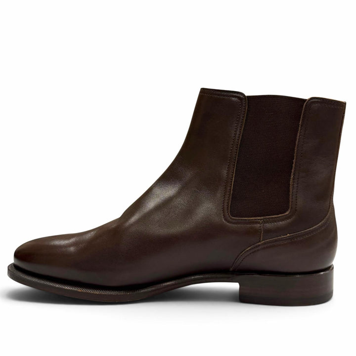 Excellent HERMES short boots Side Gore Chelsea Boots Dark brown leather 41.5