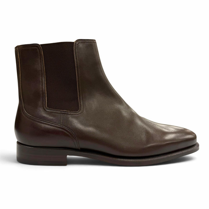 Excellent HERMES short boots Side Gore Chelsea Boots Dark brown leather 41.5