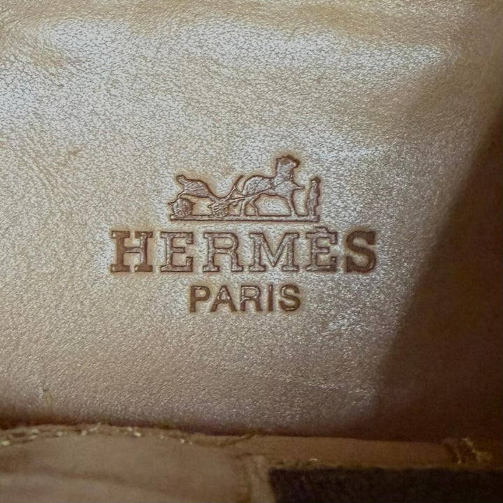 Excellent HERMES short boots Side Gore Chelsea Boots Dark brown leather 41.5
