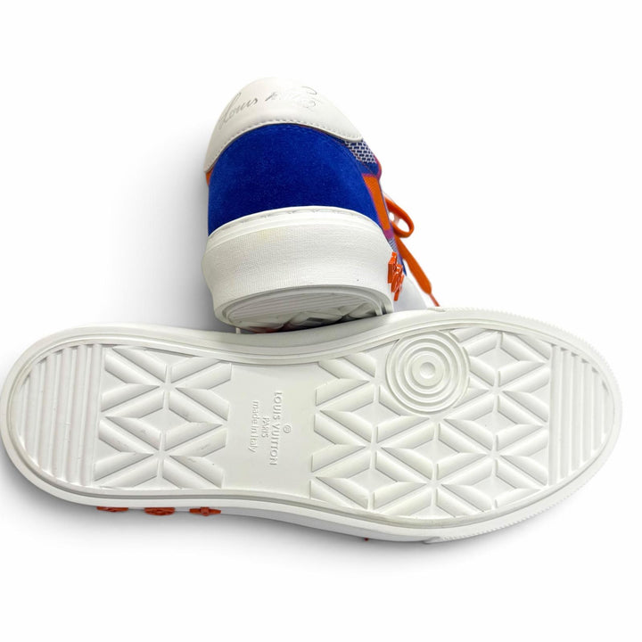 Pristine LOUIS VUITTON Low cut sneakers LV Oriline blue canvas mens 6