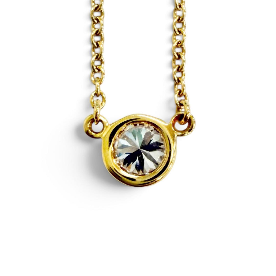Excellent TIFFANY&Co. Necklace By the yard 1P Diamond 750 D0.21ct/F/3EX/VVS2