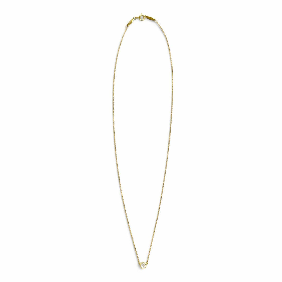 Excellent TIFFANY&Co. Necklace By the yard 1P Diamond 750 D0.21ct/F/3EX/VVS2