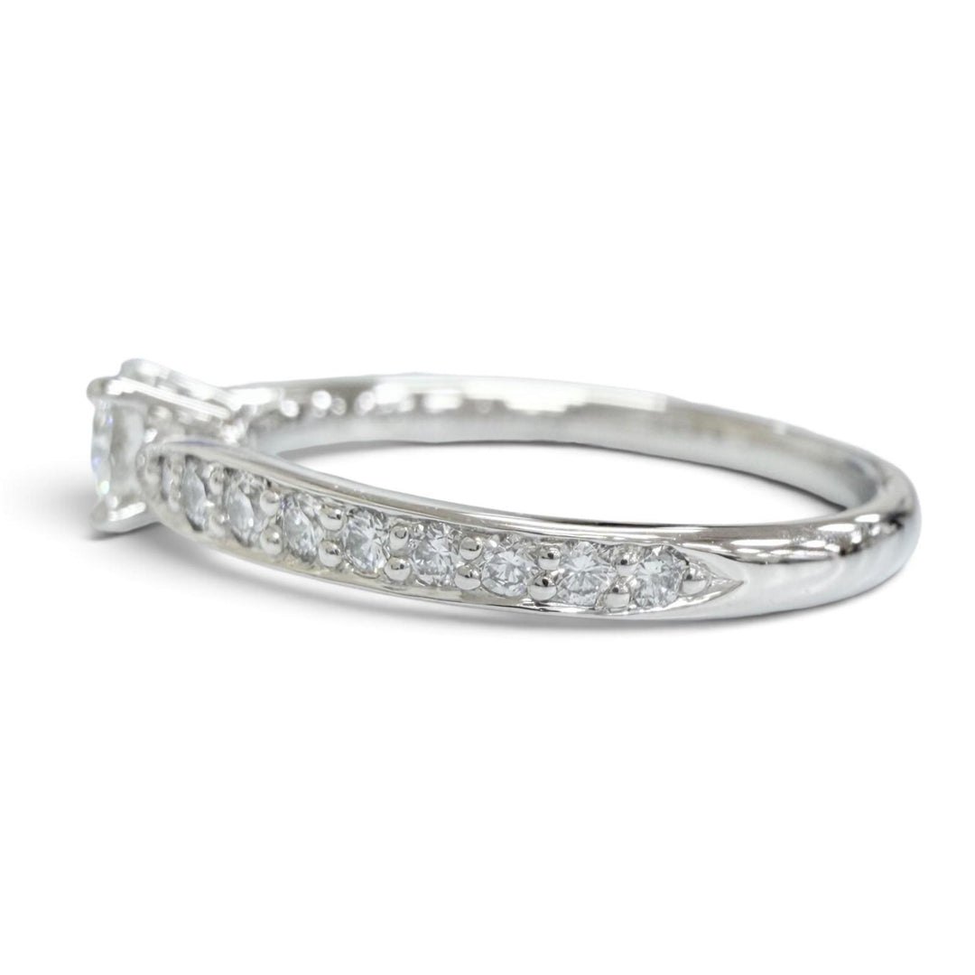 Excellent TIFFANY&Co. Solitaire Channel setting ring, diamond, PT950, D0.28tc/E