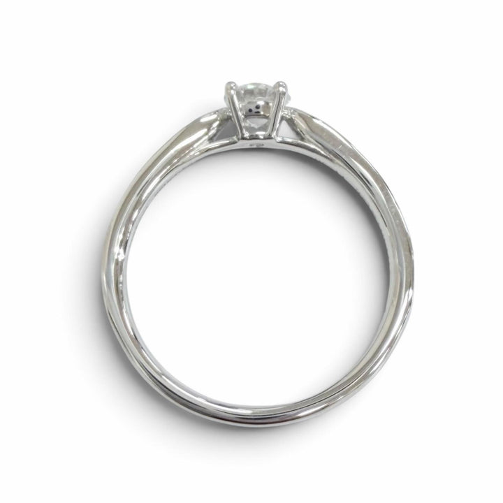 Excellent TIFFANY&Co. Solitaire Channel setting ring, diamond, PT950, D0.28tc/E