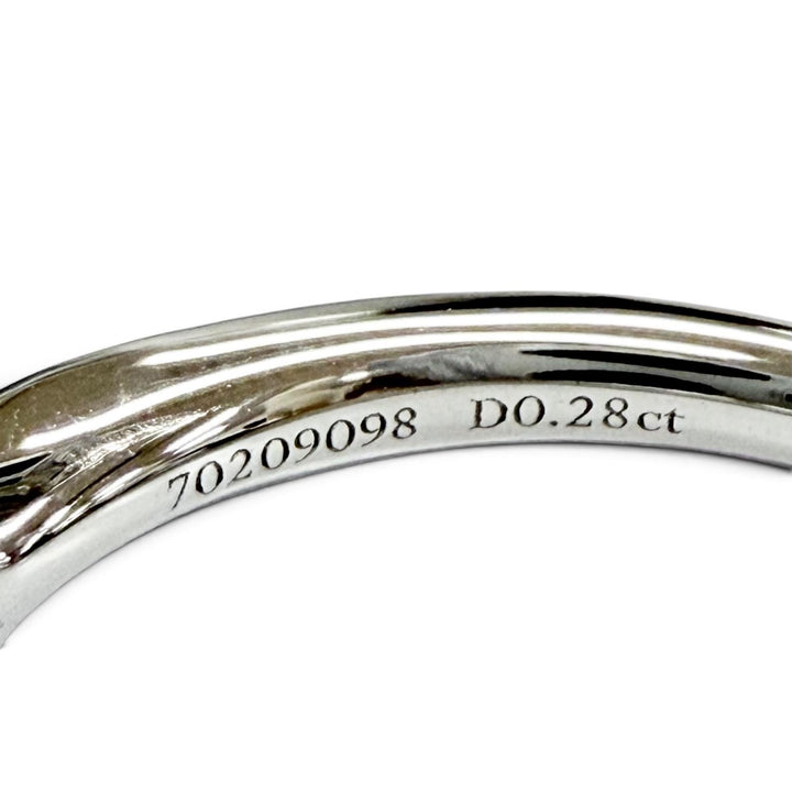 Excellent TIFFANY&Co. Solitaire Channel setting ring, diamond, PT950, D0.28tc/E
