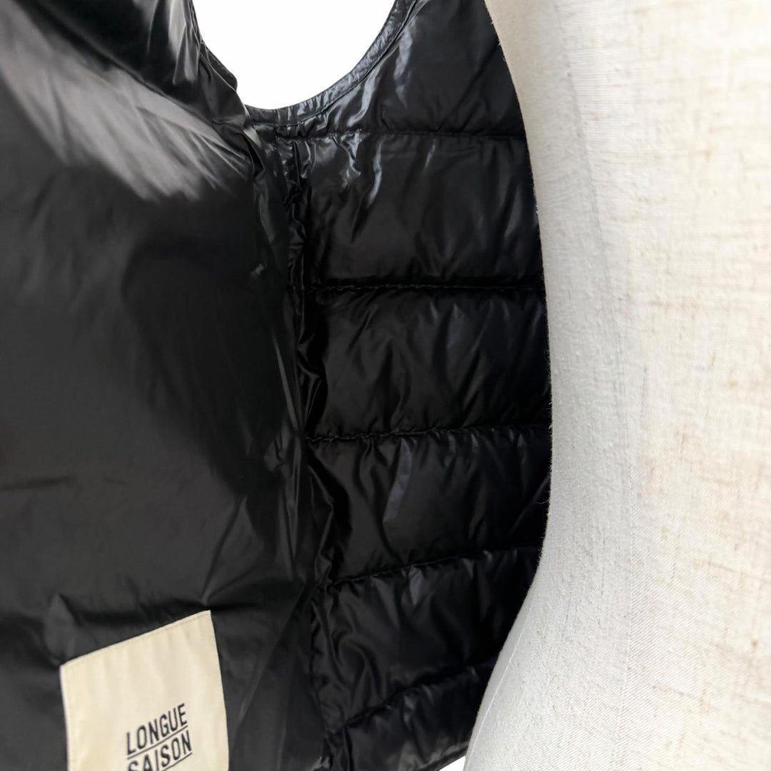 Great MONCLER Down vest GUI GILET Logo patch, packable, lightweight black Nylon