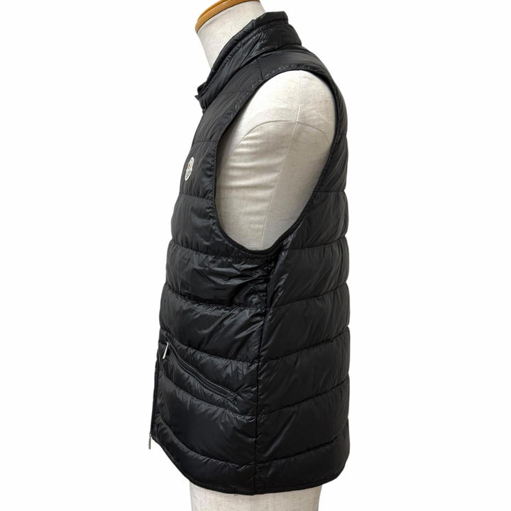 Great MONCLER Down vest GUI GILET Logo patch, packable, lightweight black Nylon