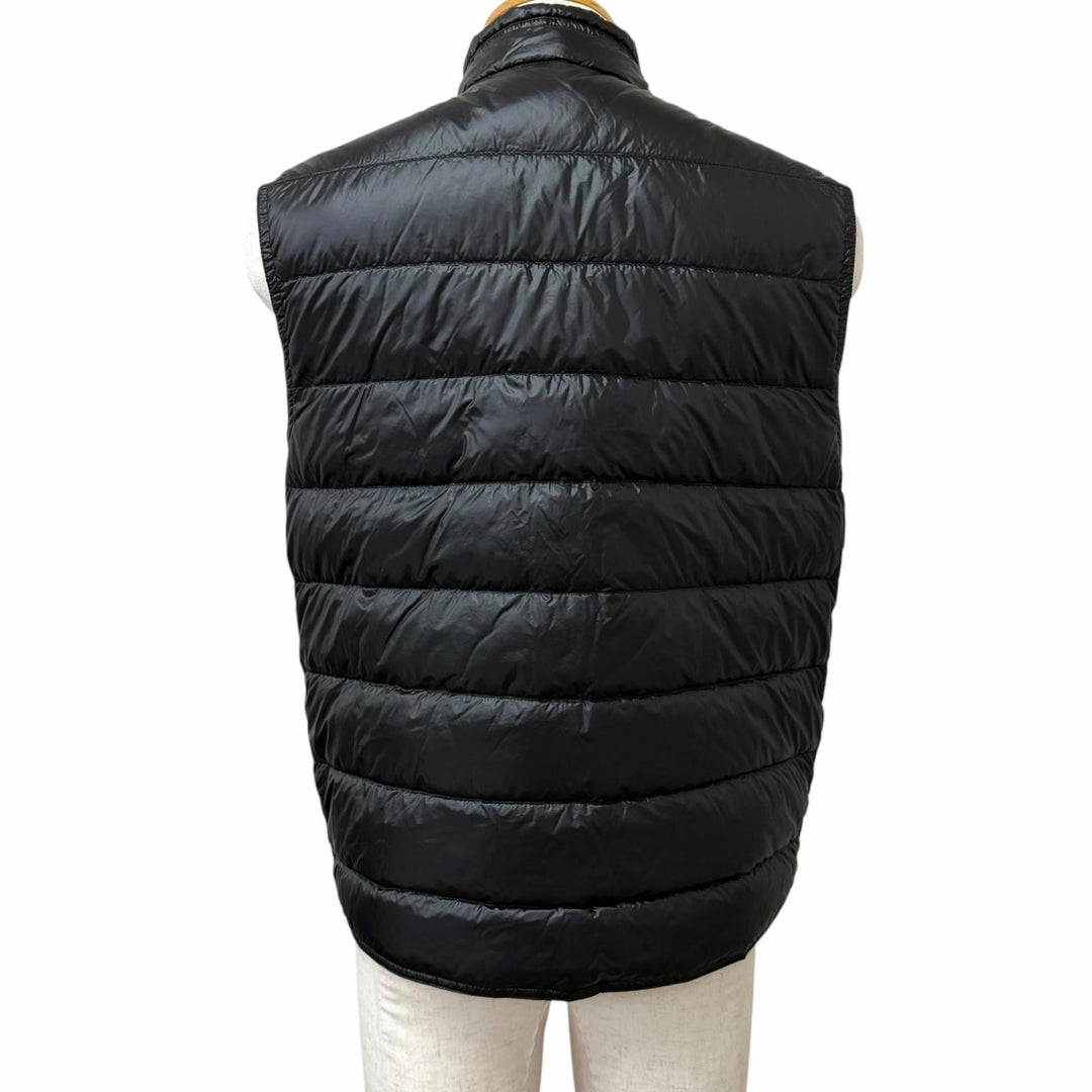 Great MONCLER Down vest GUI GILET Logo patch, packable, lightweight black Nylon