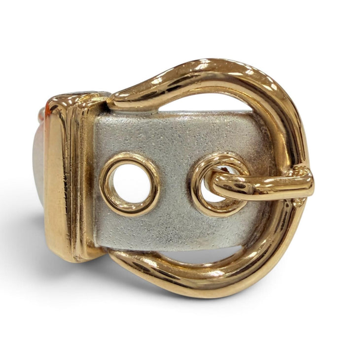 Excellent HERMES Ring ring Bookle Serie Ring Combination Silver 925 Women