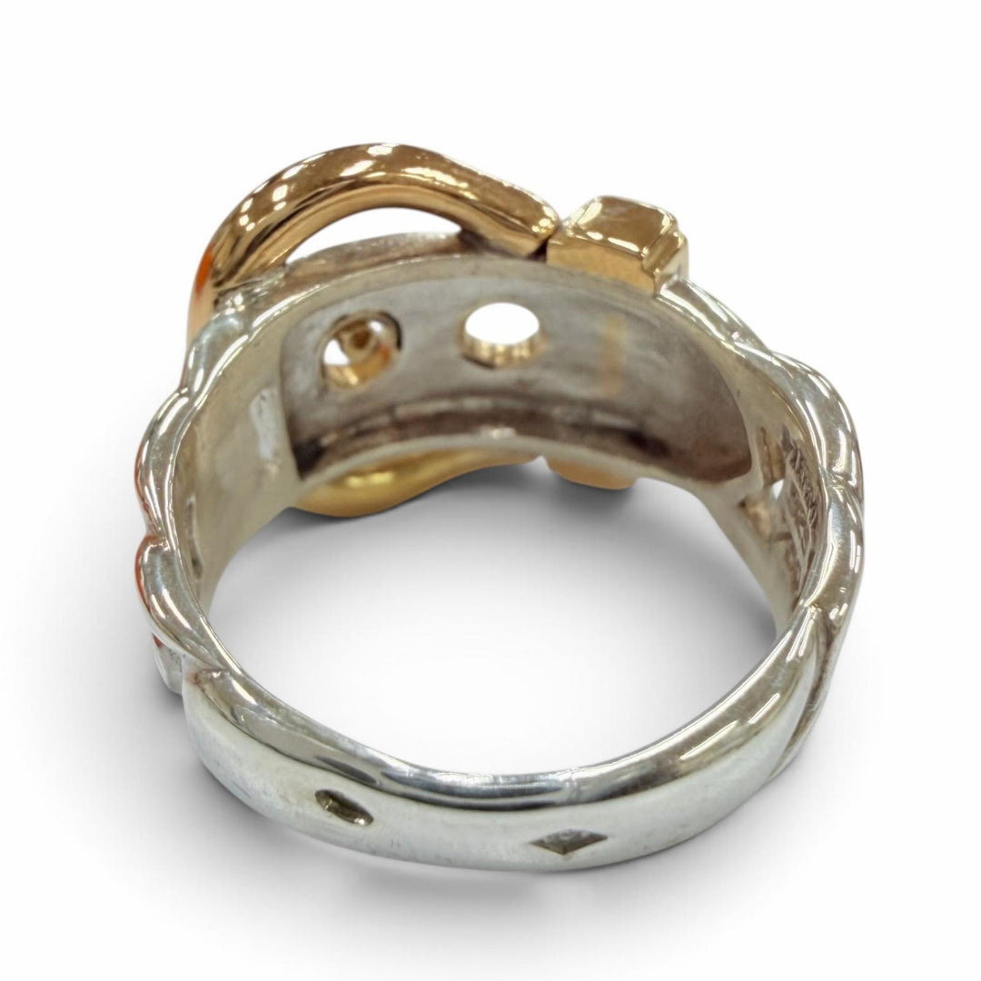 Excellent HERMES Ring ring Bookle Serie Ring Combination Silver 925 Women