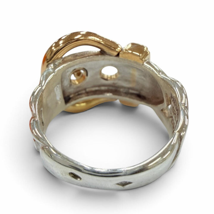 Excellent HERMES Ring ring Bookle Serie Ring Combination Silver 925 Women
