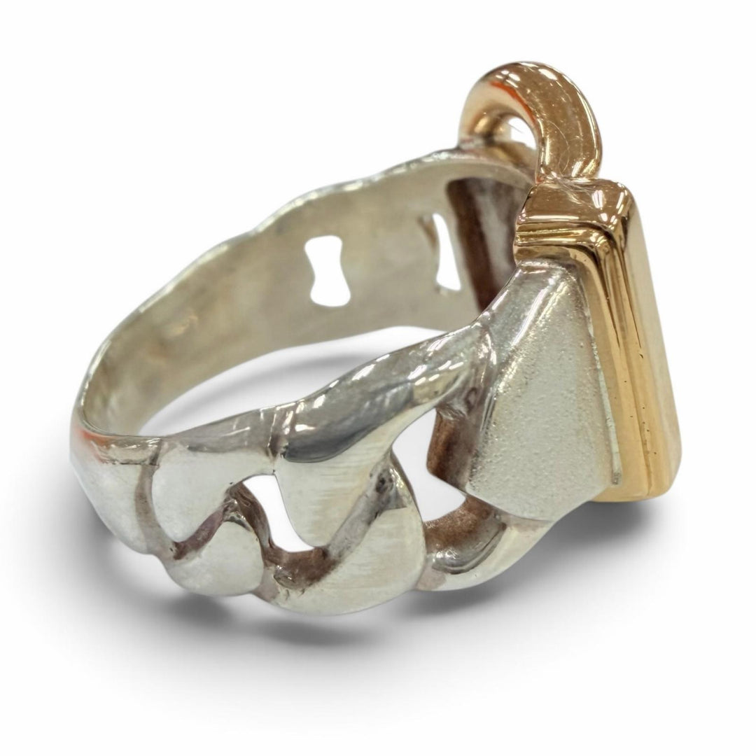 Excellent HERMES Ring ring Bookle Serie Ring Combination Silver 925 Women