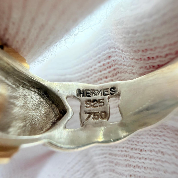 Excellent HERMES Ring ring Bookle Serie Ring Combination Silver 925 Women