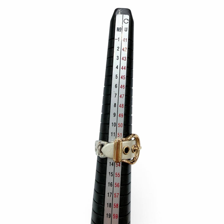 Excellent HERMES Ring ring Bookle Serie Ring Combination Silver 925 Women