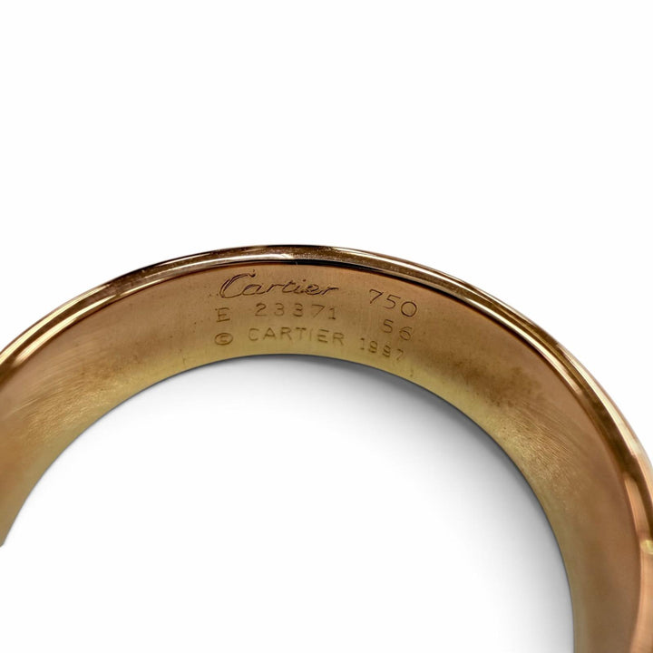 Excellent Cartier Ring ring Double C 2C Ring Three colors Yellow Gold 750 56