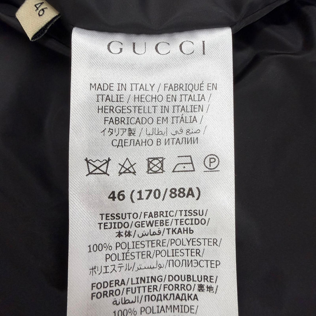 Great GUCCI adidas Blouson Logo print padded nylon hoodie black