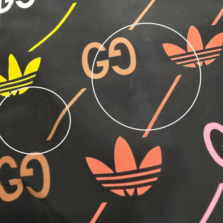 Great GUCCI adidas Blouson Logo print padded nylon hoodie black