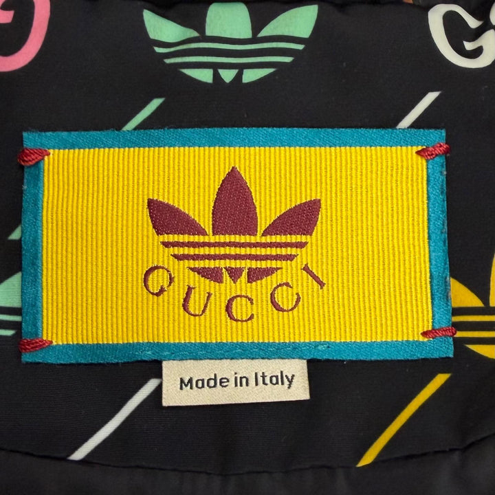 Great GUCCI adidas Blouson Logo print padded nylon hoodie black