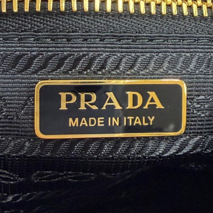 Excellent PRADA Pouch Re-Nylon Triangle Logo Surf Print with Wristlet 1NS693