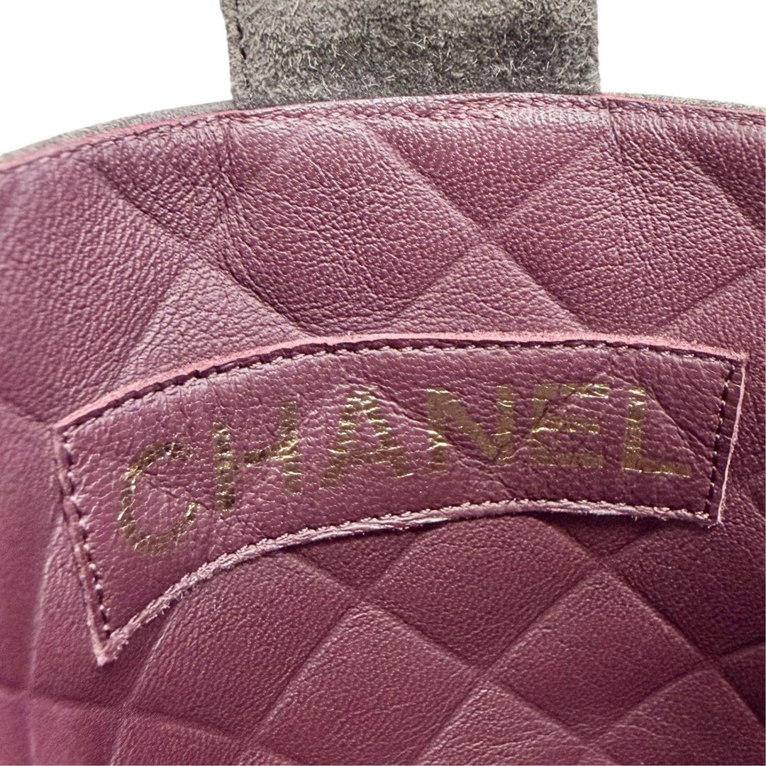 Great CHANEL short boots COCO Mark Logo Suede Leather Ankle Boots 36 G36749