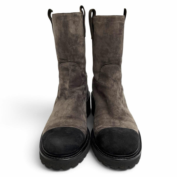 Great CHANEL short boots COCO Mark Logo Suede Leather Ankle Boots 36 G36749