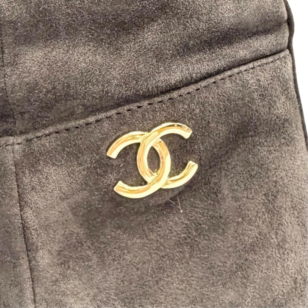 Great CHANEL short boots COCO Mark Logo Suede Leather Ankle Boots 36 G36749
