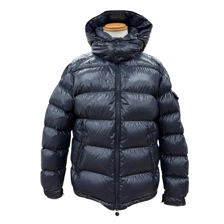 Great MONCLER Down jacket MAYA Logo patch and hood ZIP UP Navy Nylon mens 4