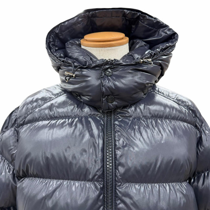Great MONCLER Down jacket MAYA Logo patch and hood ZIP UP Navy Nylon mens 4