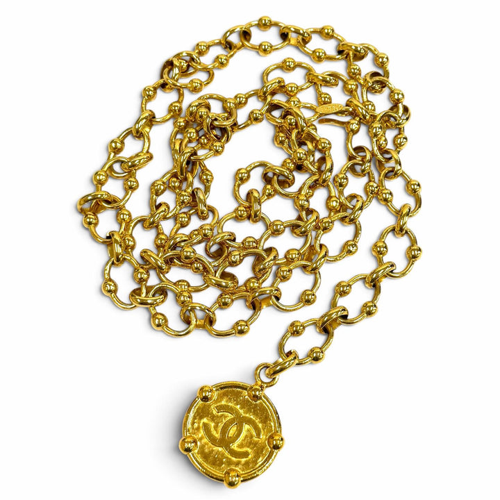 Great CHANEL belt COCO Mark Chain gold Women 23