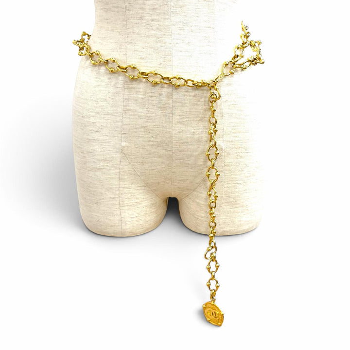 Great CHANEL belt COCO Mark Chain gold Women 23