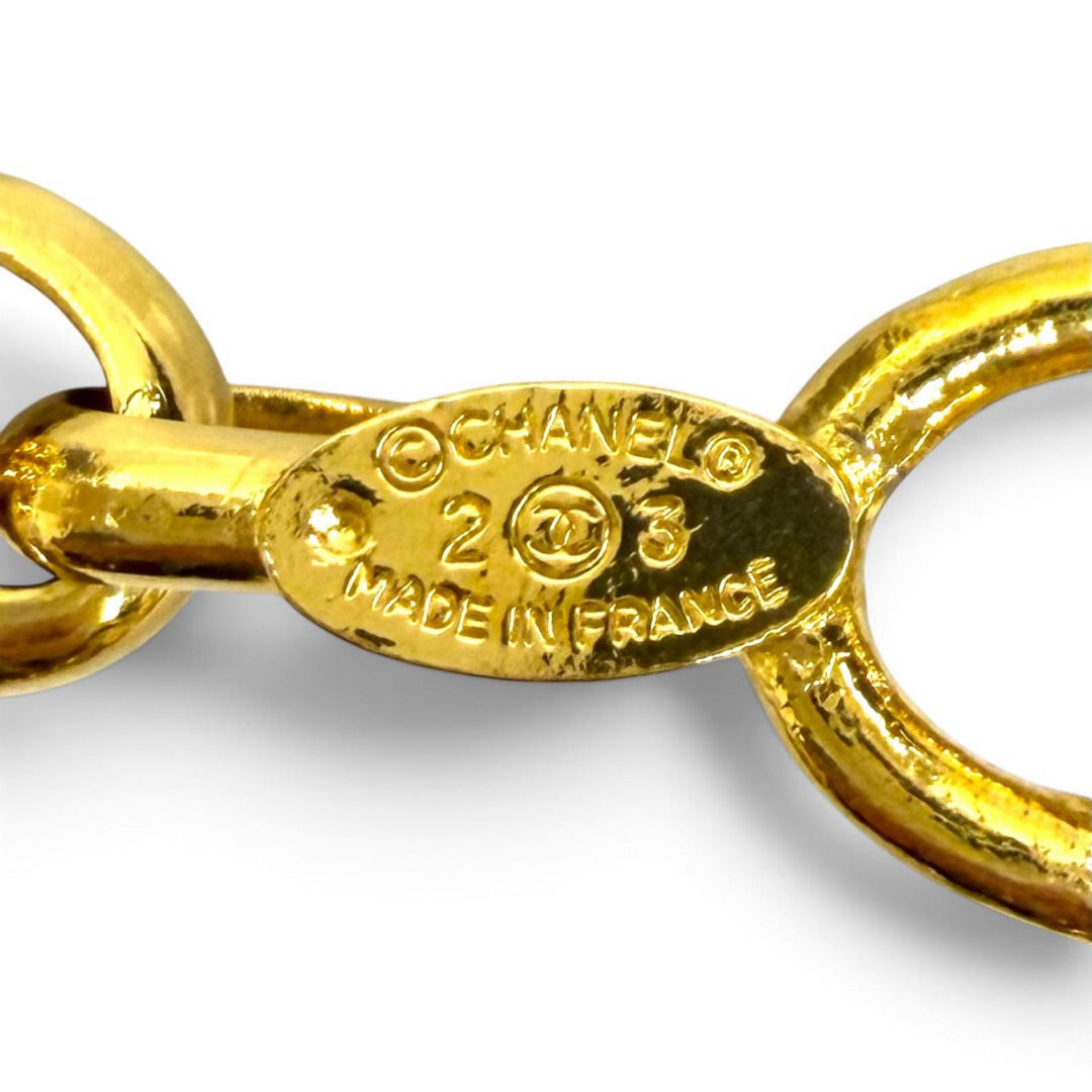Great CHANEL belt COCO Mark Chain gold Women 23