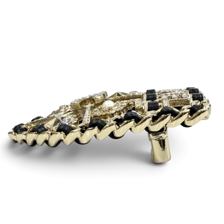Excellent CHANEL Brooch black Women B25V AB4702