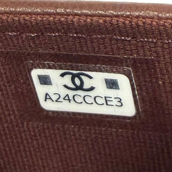 Excellent CHANEL Bifold Wallet Brown Goatskin Women AP4918