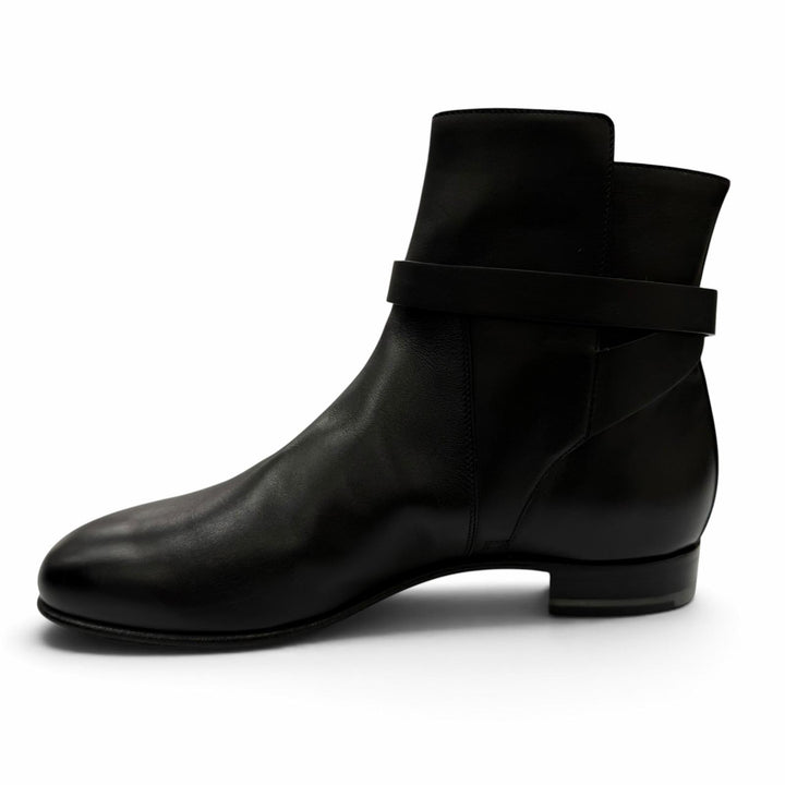 Pristine HERMES short boots Neo Kelly Buckle Leather black leather Women 37