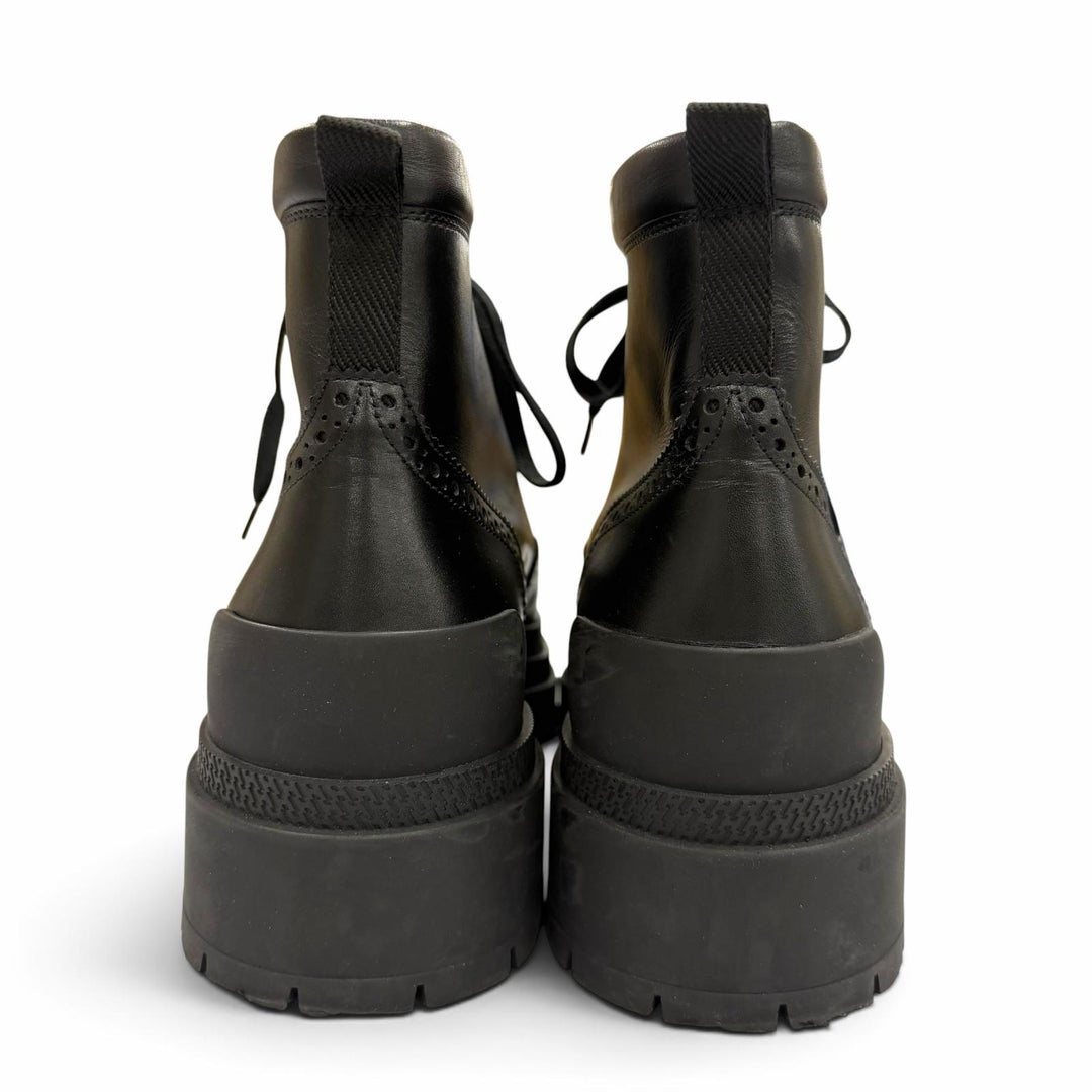 Great HERMES boots BOTTILLONS U-tip lace-up black leather mens 40