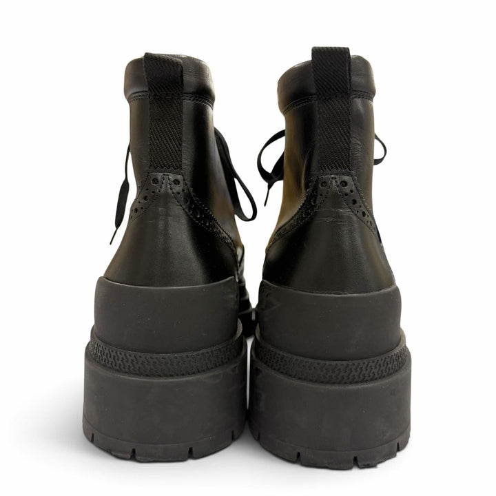 Great HERMES boots BOTTILLONS U-tip lace-up black leather mens 40