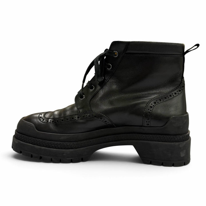 Great HERMES boots BOTTILLONS U-tip lace-up black leather mens 40