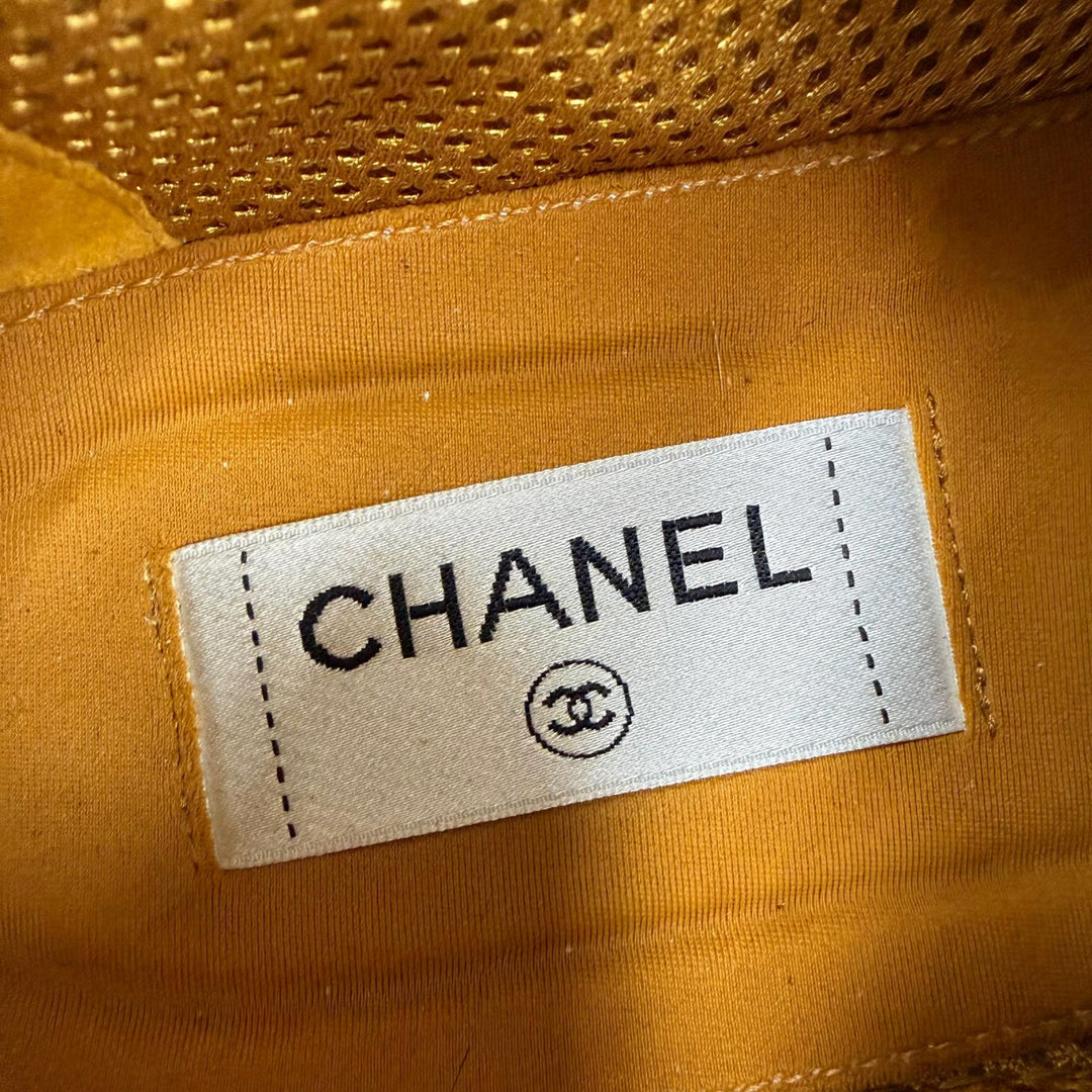 Excellent CHANEL Low cut sneakers COCO Mark logo suede leather Brown 38 G39225