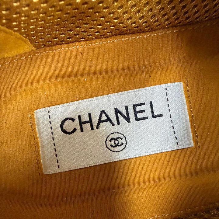 Excellent CHANEL Low cut sneakers COCO Mark logo suede leather Brown 38 G39225