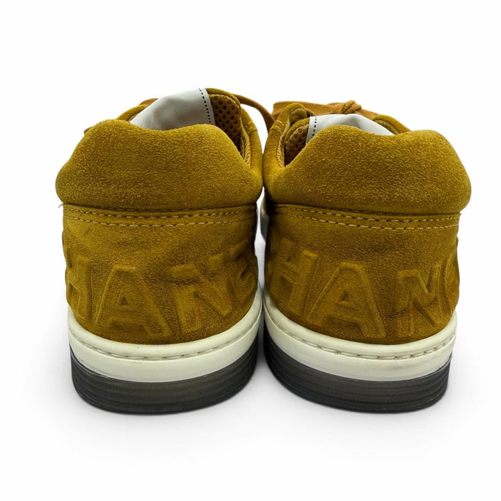 Excellent CHANEL Low cut sneakers COCO Mark logo suede leather Brown 38 G39225