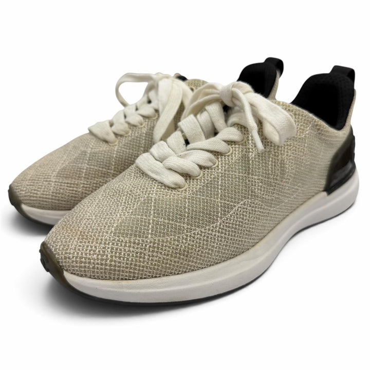 Great CHANEL Low cut sneakers COCO Mark Logo Lace-up beige Women 36 G37129