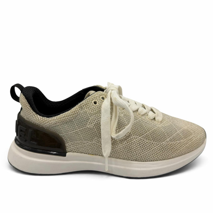 Great CHANEL Low cut sneakers COCO Mark Logo Lace-up beige Women 36 G37129