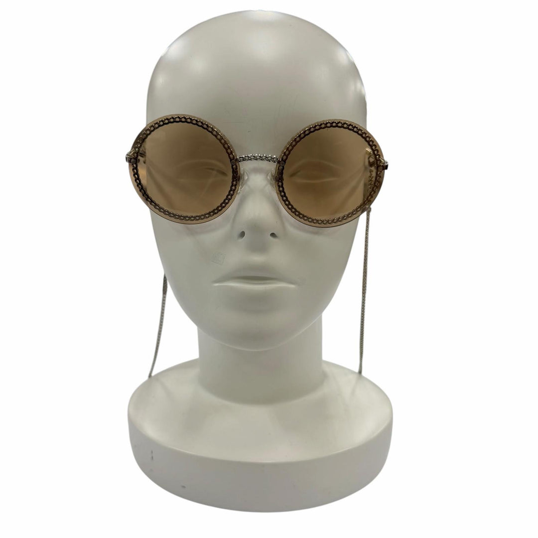 Great CHANEL sunglasses COCO Mark Round Chain Glasses with Cord Women 4245