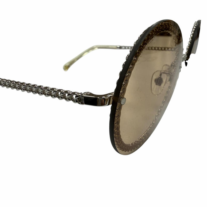 Great CHANEL sunglasses COCO Mark Round Chain Glasses with Cord Women 4245