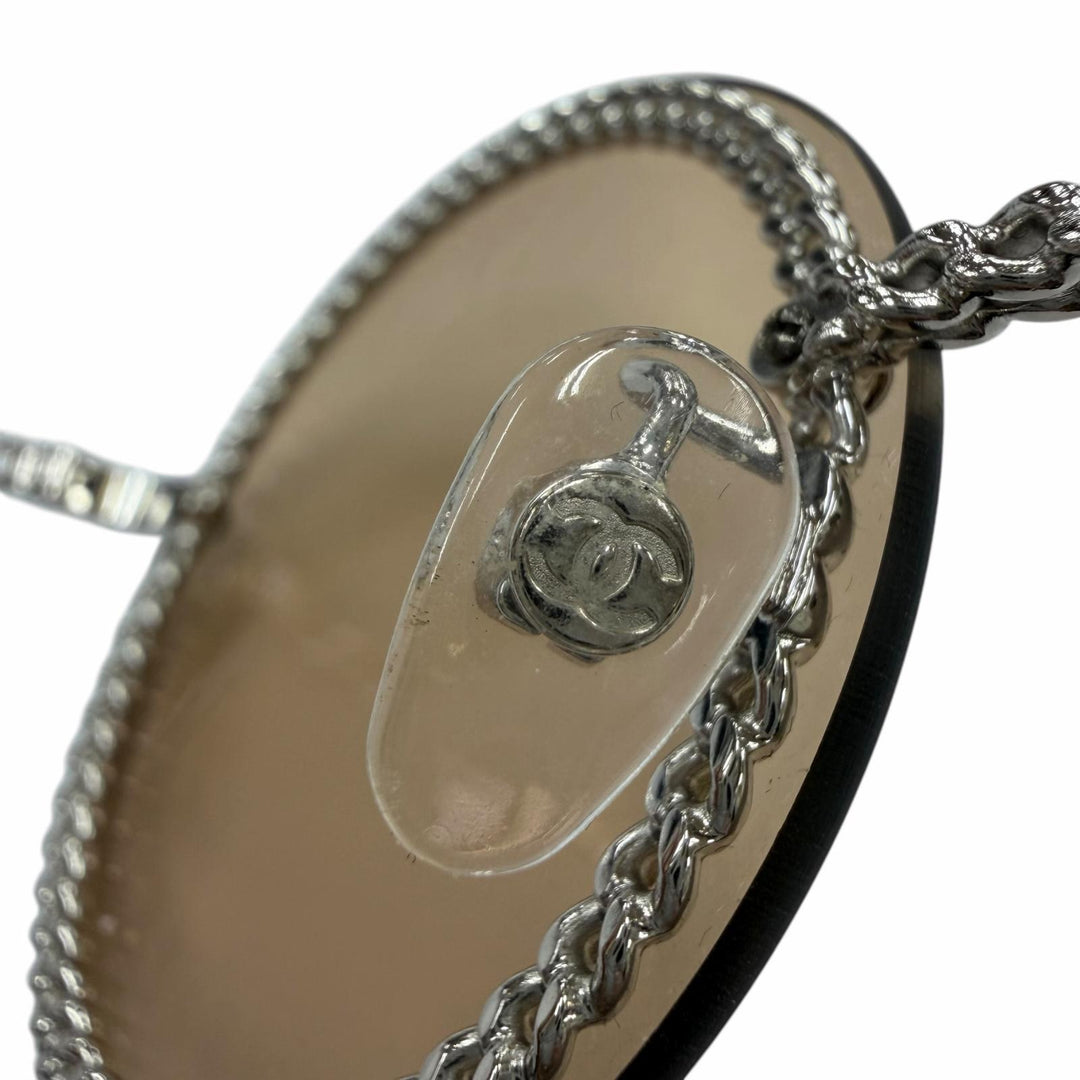 Great CHANEL sunglasses COCO Mark Round Chain Glasses with Cord Women 4245