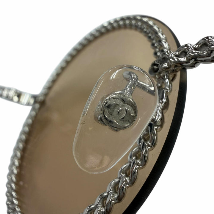 Great CHANEL sunglasses COCO Mark Round Chain Glasses with Cord Women 4245