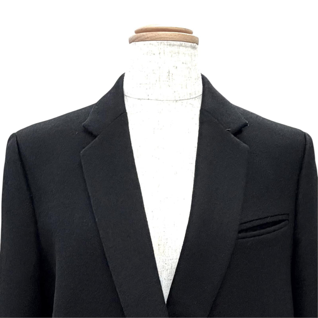 Great CELINE Phoebe Philo era Crombie coat, buttonless, black wool 36 28H284149